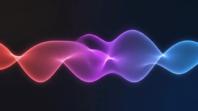 Heart and Mind Connection &mdash; Intersecting Warm Red and Cool Blue Waveforms Seamless 4K Loop