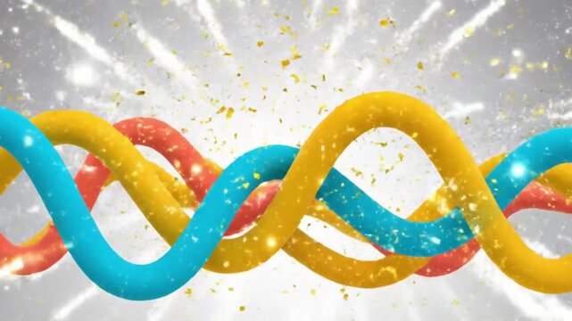 Joyful Laughter Visualization &mdash; Bouncing Colorful Waveforms with Particles Seamless 4K Loop