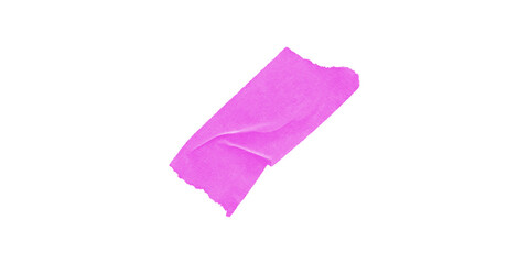 Fototapeta premium Vibrant purple tape torn fragment isolated on black background creative arts craft supply adhesive material for DIY