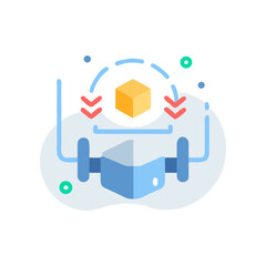 Cube movement with arrows and platforming on transparent background