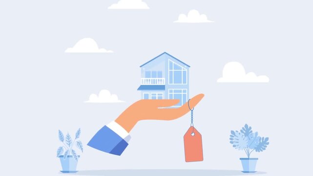 Hand delivering shopping bag animation, online order and delivery service concept