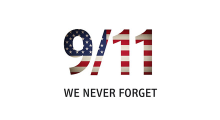 Obraz premium A patriotic 9/11 memorial graphic with the american flag design