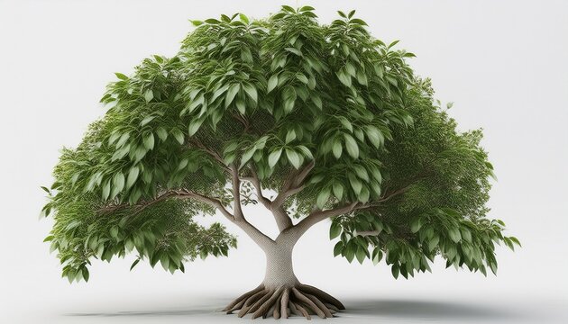realistic ficus benjamina tree isolated on white background high quality 3d render perfect for architectural visualization interior design and landscape decor projects