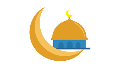 Golden dome on crescent moon © Devili