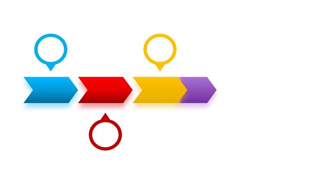 Animated Chevron Step Timeline Infographic for Business Progress Presentation