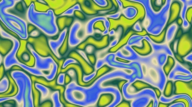 Captivating flowing abstract background texture featuring a vibrant interplay of chartreuse and azure liquid forms, evoking a sense of dynamic motion and modern digital design