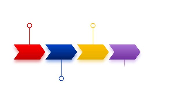 Animated Vertical Chevron Timeline Infographic for Business Presentations and Process Visualization