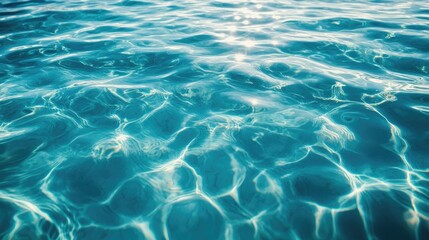 Fototapeta premium Calm and Serene Water Surface with Sunlight Reflections, Gentle Waves Creating Beautiful Patterns and Bright Areas, Tranquil Natural Scene Ideal for Relaxation and Digital Backgrounds