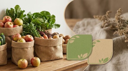 Natural Organic Products Sale Banner With Copy Space