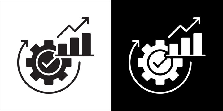 Continuous Improvement Icon Sheet Black And White