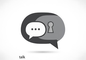 Fototapeta premium Speech bubbles with a keyhole symbolize confidential communication.