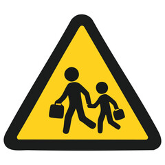 School Zone Warning Sign vector illustration, flat design
