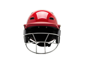 American football helmet red and silver cutout isolated on transparent background