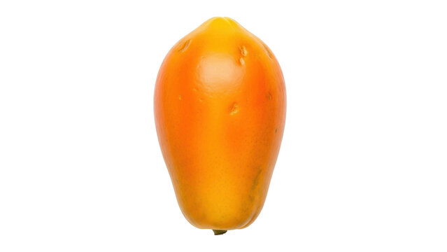 Isolated ripe papaya fruit, tropical orange-yellow exotic fruit of the Carica papaya species