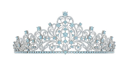 Isolated Luxury Tiara Embellished with Aquamarine Gems for a Royal and Elegant Appearance © Nuria
