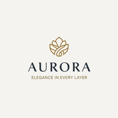 Aurora Logo Elegance Lotus Flower Design.