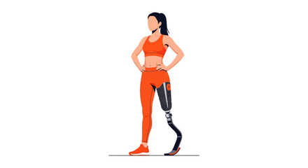 Woman with prosthetic leg standing confidently
