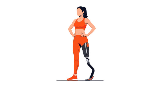 Woman with prosthetic leg standing confidently
