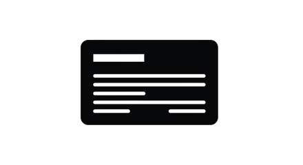 Simple black icon depicting a document or notepad with lines