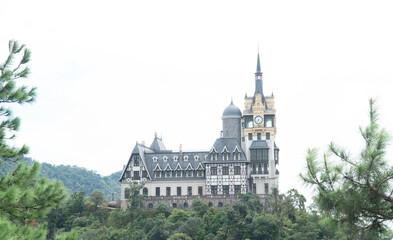 Obraz premium Ancient castle on mountain peak