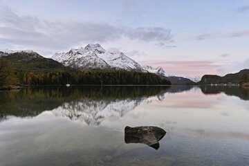 Morning Atmosphere Lake Sils Behind