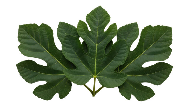 Isolated Fig Leaves, green foliage, natural botanicals, lush botanical growth, fig tree leaves
