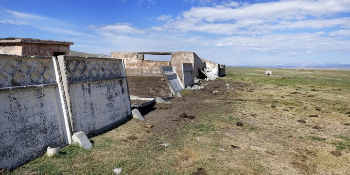 Former border guard garrison at the Chinese Border, Naryn Province, Kyrgyzstan