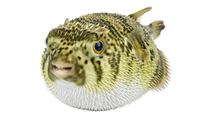 Isolated Spiny Pufferfish Orbicularis, Balloonfish Diodontidae, Marine Life, Round Fish, Sea Animal © Pablo