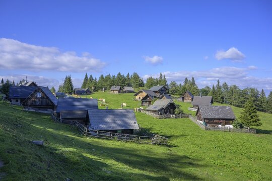 Almdorf Schie&szlig;lingalm, Aflenz, Styria, Austria