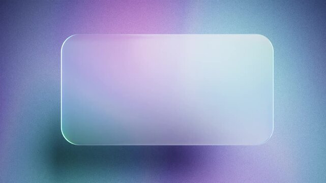 Frosted glass empty plate on a grainy gradient seamless looping background. Modern UI design.