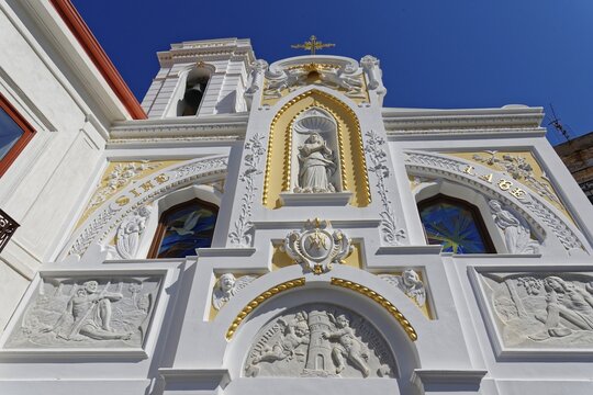 Fa&ccedil;ade of the Chiesa dellImmacolata church of the town of Pizzo, Piazza della Rebubblica, Pizzo, Calabria, Italy