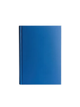 A vibrant blue notebook with a sleek design, isolated on transparent background