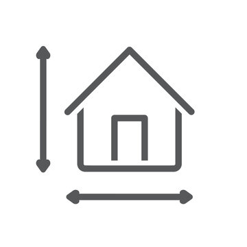 House size vector, Icon, isolated on white background.