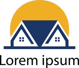 Twin Roof House with Golden Circle Logo