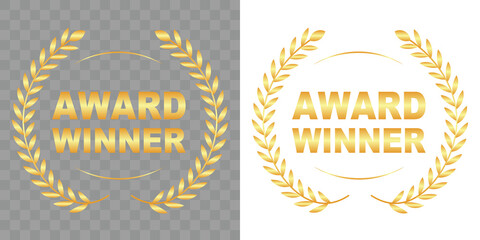 Laurel wreath badges with text space, on transparent background. PNG. © Felix