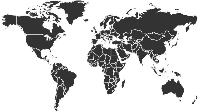 World Map with Country Borders