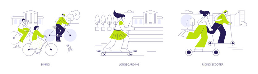 Students outdoor activities isolated cartoon vector illustrations se © Visual Generation