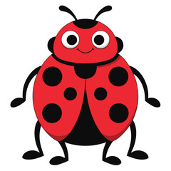 Obraz premium Cute Ladybug Cartoon Insect Vector Design