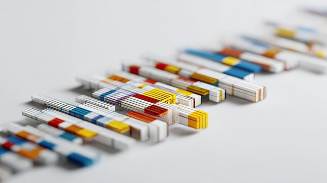 Linear DNA Sequence with Highlighted Genetic Mutation Block on White Background