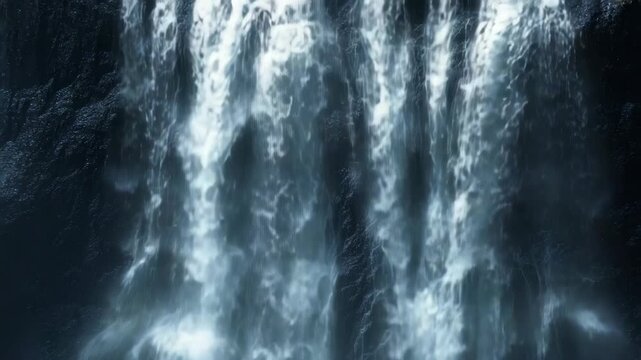 Majestic waterfall in motion with cascading white water and powerful flow.