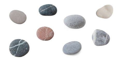 Stones isolated on a white background. Selective focus.