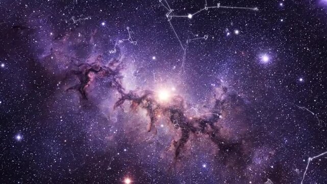 Slow-Moving Cosmic Constellations &mdash; Meditative Space Background Seamless 4K Loop