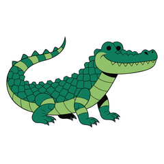 Fototapeta premium Cute Crocodile Cartoon Vector Wildlife Illustration