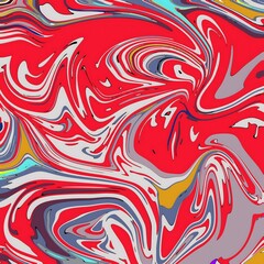 Obraz premium Colorful seamless abstract spiral pattern with geometric floral lines in a bright retro decorative vector design