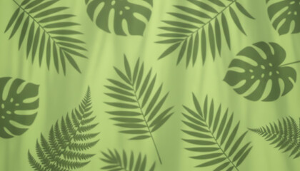 Organic Plant Shadow Overlay on Pastel Background for Beauty and Skincare Branding