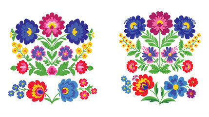 A colorful illustration of vibrant flowers on a white background
