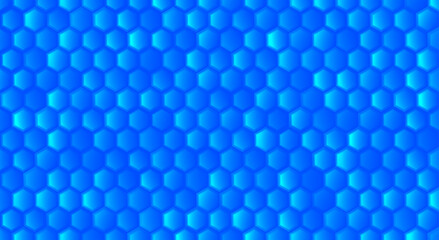 Vector Illustration Y2k Seamless pattern of glowing blue hexagonal cells. Futuristic data grid for biotech, fintech, and IT science.