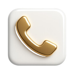 Fototapeta premium PNG Golden phone icon illustration