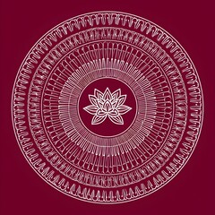 Intricate mandala design with a lotus flower at its center, surrounded by detailed patterns.