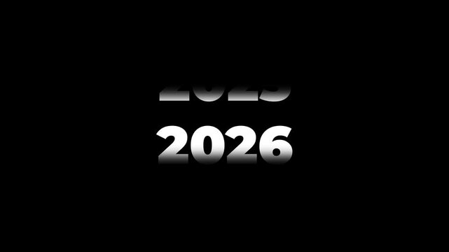 Chronological animation of years counting from 2001 to 2026 on a black background
